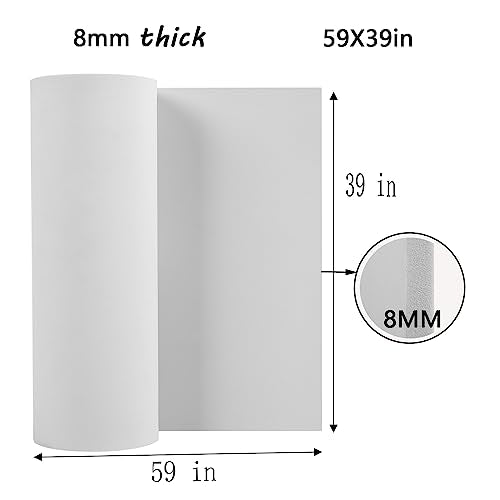 8mm EVA Foam Sheets Roll 39x59in White for Cosplay DIY 90kg