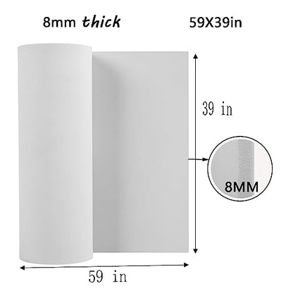 8mm EVA Foam Sheets Roll 39x59in White for Cosplay DIY 90kg