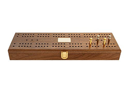 Alex Cramer Le Club Luxury Domino Set with Handcrafted Walnut Case and Cribbage