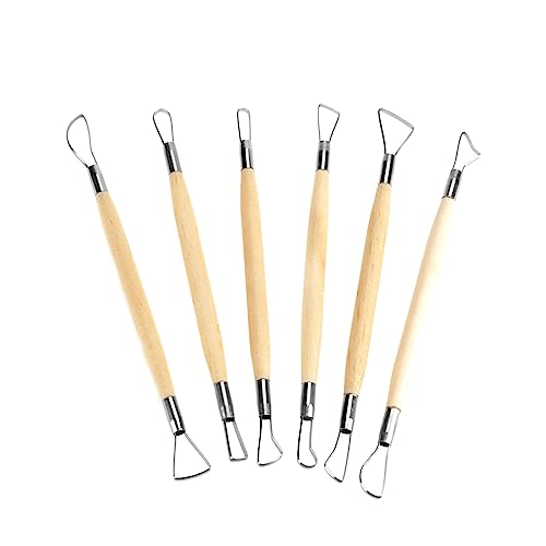 6Pcs Pottery Clay Sculpting Tools Set with Double Ended Loops