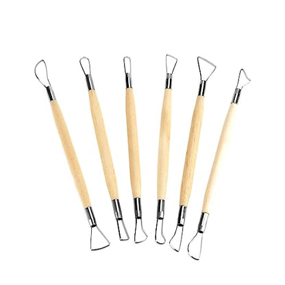 6Pcs Pottery Clay Sculpting Tools Set with Double Ended Loops