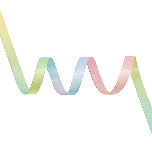 Pastel Satin Ribbon Pastel Rainbow Ribbon Pastel Color Craft Ribbons 3 (150 Foot)