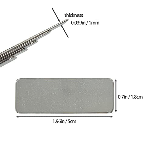 304 Stainless Steel Engraving Blank Tags Rectangle Stamping Blanks Without Holes 1.96inch*0.7inch 25 Pack