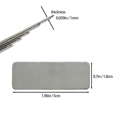304 Stainless Steel Engraving Blank Tags Rectangle Stamping Blanks Without Holes 1.96inch*0.7inch 25 Pack