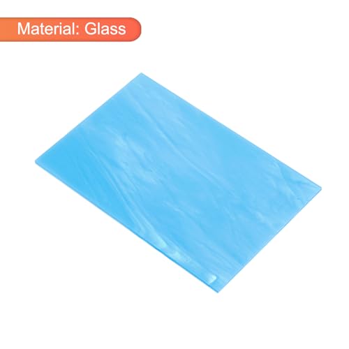2 Pcs Stained Glass Sheet Mosaic Tile 7.9 Inch x 5.9 Inch Pale Blue Stained Glass Sheets for Crafts DIY Art Project