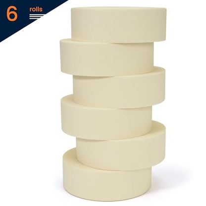 General Purpose Masking Tape Beige White 1.5" x 60Yards x 6Rolls (6 Count)