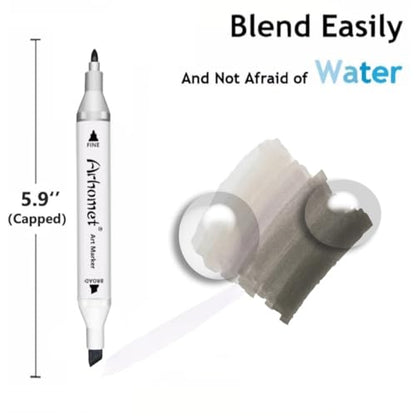 6 Colors Warm Grey Gray Alcohol Markers Set (6 Count)