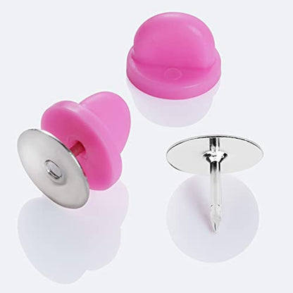 400pcs PVC Rubber Pin Backs Heliltd Butterfly Clutch Pins Tie Tacks Blank Pins for Uniform Badges Backing Holder Clasp Lapel Pin Enamel Pins (400 Count)