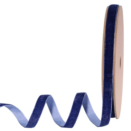 Navy Thin Velvet Ribbon