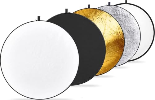 43 Inch 110 Centimeter Light Reflector Diffuser 5 in 1 Collapsible Multi Disc with Bag