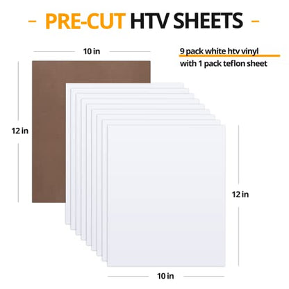 White Heat Transfer Vinyl Bundle (10 Count)