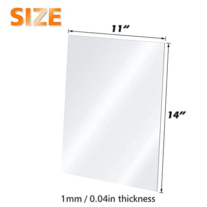 Plexiglass Sheets Acrylic Sheets 4 Pack of 11x14’’ 0.04 Thick Clear Plastic Cast Transparent Plexi Glass for Crafting Projects