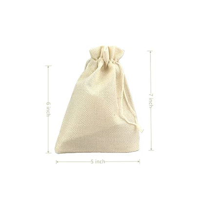 Pack of 25 Burlap Gift Bags with Drawstring Linen Jewelry Pouches Wedding Hessian Jute Bags for Birthday and Treat Pouches Party Wedding Favors Gift