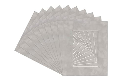 Pack of Ten Acid Free 8x10 Mats Bevel Cut for 5.5x8.5 Photos (10 Count)