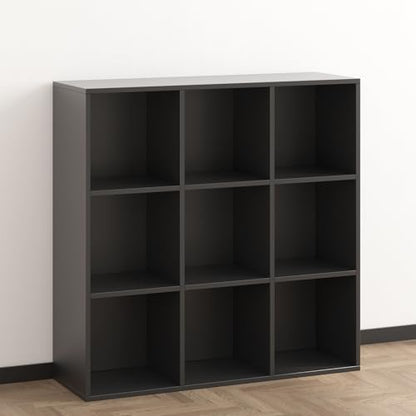 Wooden 9 Cube Storage Organizer with Closed Back Panel (9 Count)