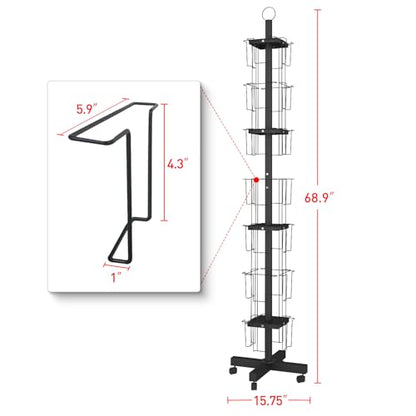 28 Pockets Countertop Rotating Greeting Card Rack