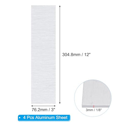 6061 T651 Aluminum Sheet Metal 12 x 3 x 1 (4 Count)