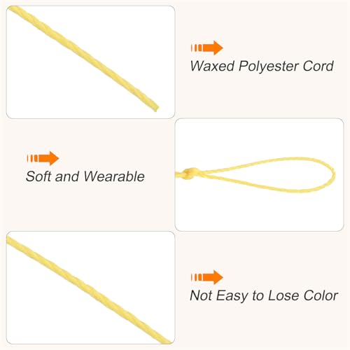 Waxed Cord 0.45mm Waxed Thread 87 Yard Wax String Leather Cord for Bracelet Making