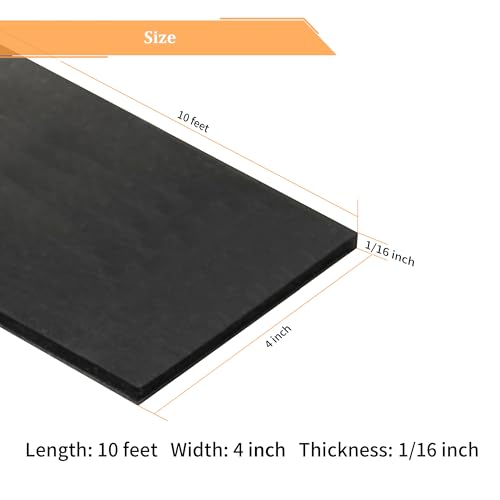 Solid Neoprene Rubber Strips with Adhesive Backing 1 (10 Foot)