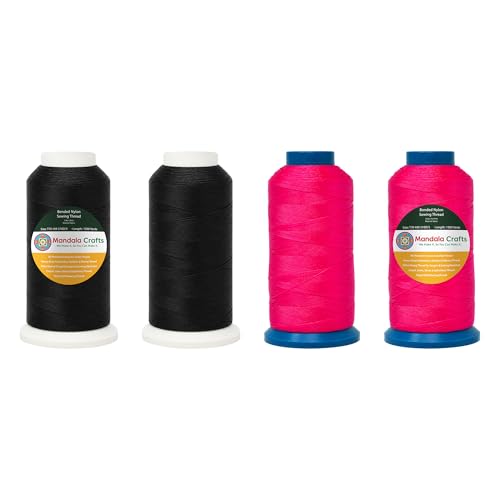Size 69 210D T70 Black Hot Pink Bonded Nylon Thread 6000 YDs (18000 Foot)