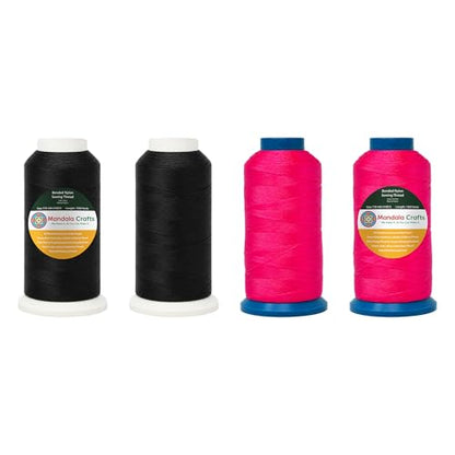 Size 69 210D T70 Black Hot Pink Bonded Nylon Thread 6000 YDs (18000 Foot)