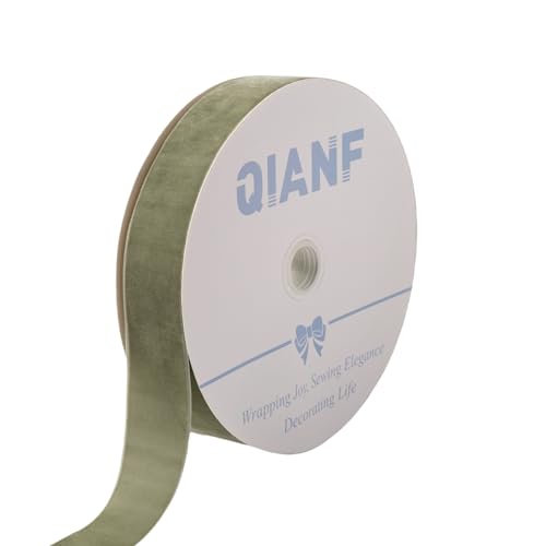 Vintage Sage Green Velvet Ribbon Christmas Ribbon for Gift Wrapping Crafts Christmas Tree Ornaments Garland Decorations