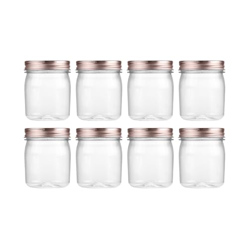 8 oz Plastic Mason Jars and Clear Plastic Jars with Lids 8 oz (8 Count)