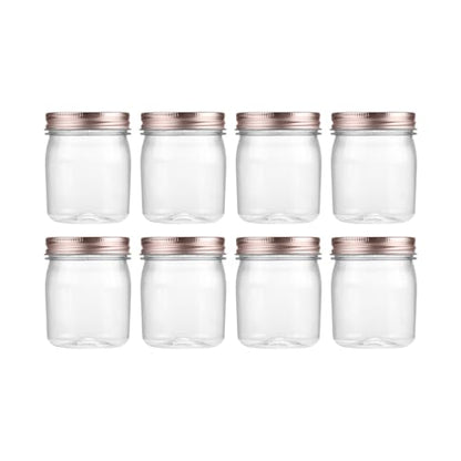 8 oz Plastic Mason Jars and Clear Plastic Jars with Lids 8 oz (8 Count)