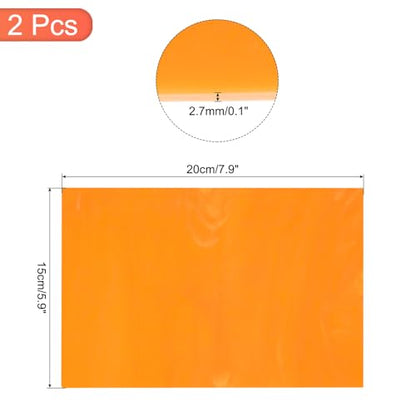 2 Pcs Stained Glass Sheet Mosaic Tile 7.9 Inch x 5.9 Inch Orange Red Stained Glass Sheets for Crafts DIY Art Project