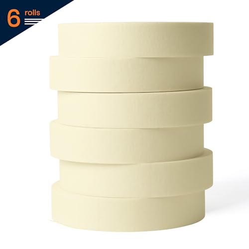 General Purpose Masking Tape Beige White 0.94" x 60Yards x 6Rolls (6 Count)