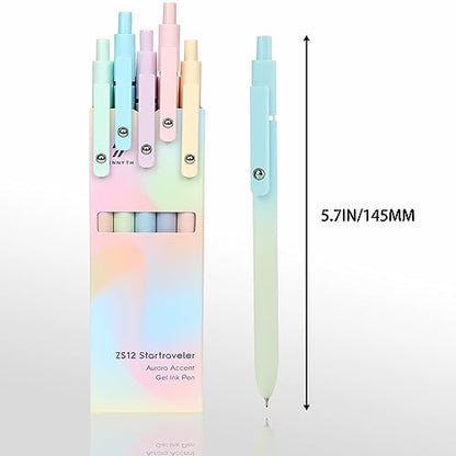 Gel Pens Set 10 Pcs 0.5mm Retractable Quick Dry Black Ink Pens (10 Count)