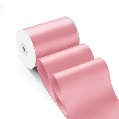 4 Inch 25 Yard Wide Satin Ribbon Pink