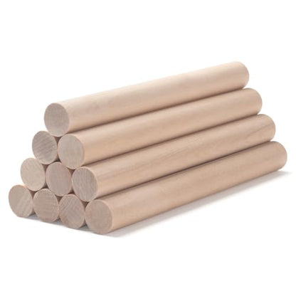 Wooden Dowels Wooden Sticks for Crafts 5 (10 Count)