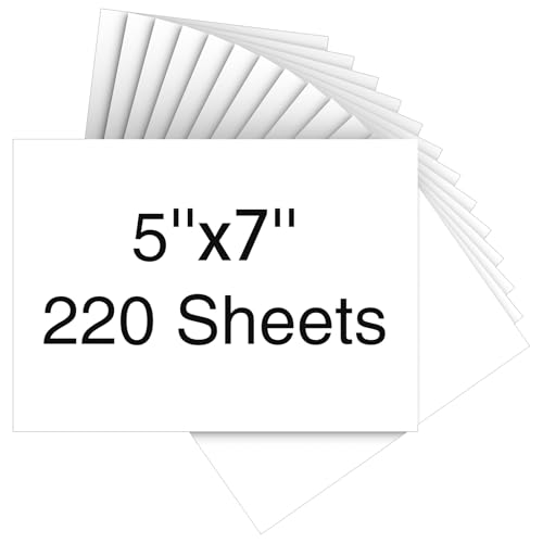 Cardstock 5 x 7 Inch 220 Sheets 190 gsm Heavyweight Card Stock Paper White Cardstock Printer Paper Perfect for Wedding Invitations (220 Count)