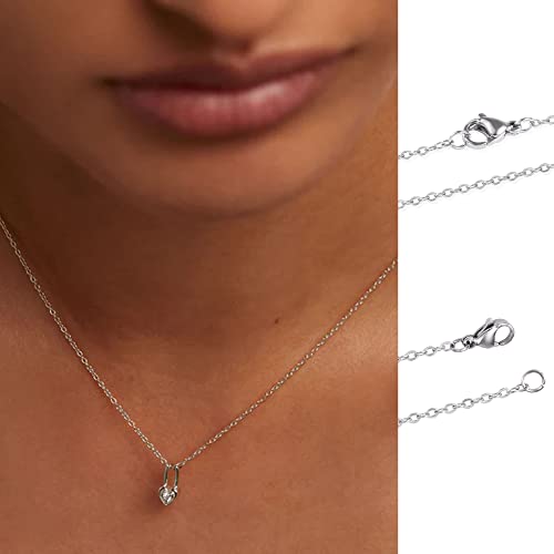Wholesale 12 PCS Genuine Stainless Steel Fine Cable Chain Necklace Chains (12 Count)