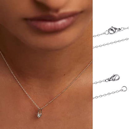 Wholesale 12 PCS Genuine Stainless Steel Fine Cable Chain Necklace Chains (12 Count)