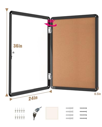 36"x24" Enclosed Bulletin Board