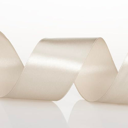 1 1 2 Inch Linen Beige Solid Satin Ribbon for Gift Wrapping