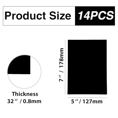 14Pcs Mixed Anodized Aluminum Sheets 5" x 7" x 1