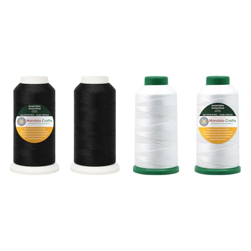 Size 69 210D T70 Black White Bonded Nylon Thread (18000 Foot)