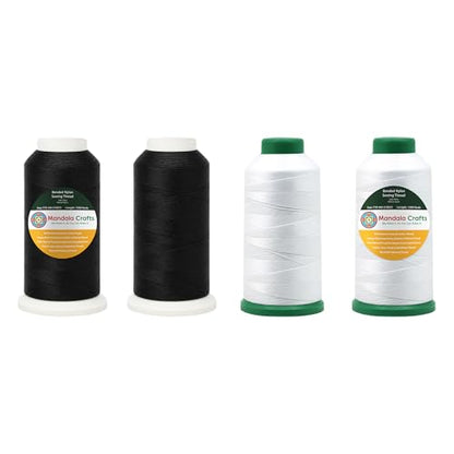 Size 69 210D T70 Black White Bonded Nylon Thread (18000 Foot)