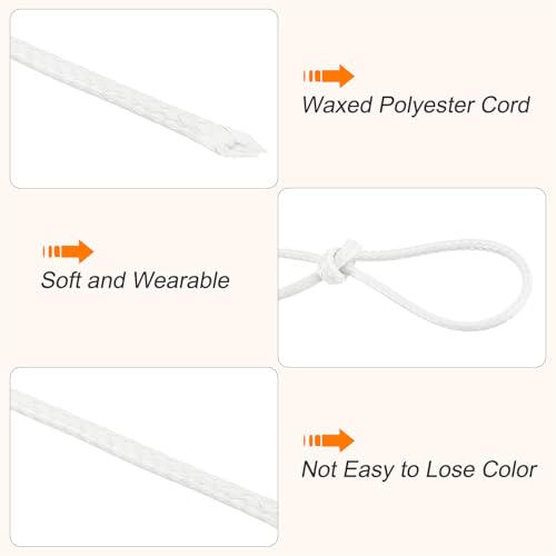 Waxed Cord 1.5mm Waxed Polyester Cord 175 Yard Wax String for Bracelet Making