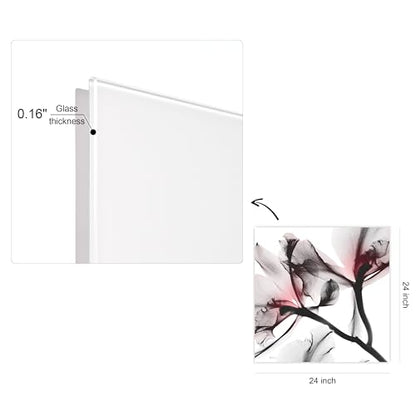 Frameless Free Floating Tempered Glass Panel Graphic Wall Art Ready to Hang
