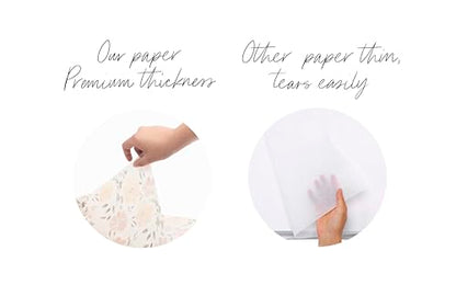 White Floral Tissue Paper for Gift Bags and Packaging