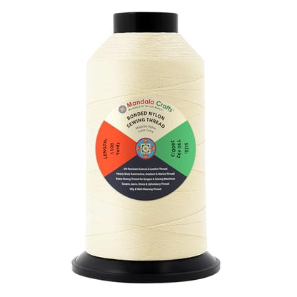 Size 92 280D T90 Ivory Bonded Nylon Thread (3300 Foot)