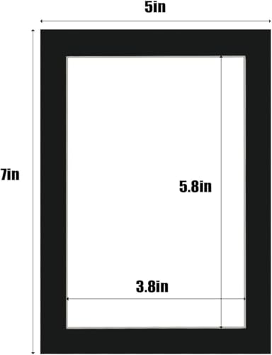 5x7 Black Picture Mats Pack of 11