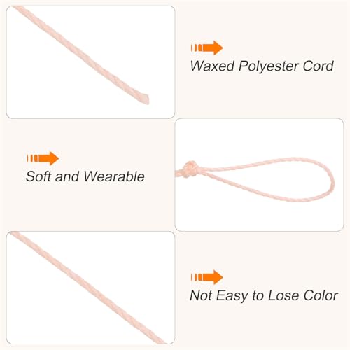 Waxed Cord 0.45mm Waxed Thread 87 Yard Wax String Leather Cord for Bracelet Making