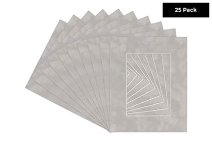 Pack of 25 Acid Free 8x10 Mats Bevel Cut for 5.5x8.5 Photos (25 Count)