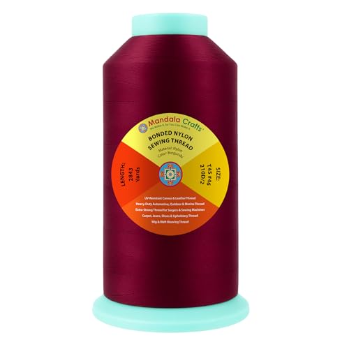 Size 46 210D T45 Burgundy Bonded Nylon Thread (8529 Foot)