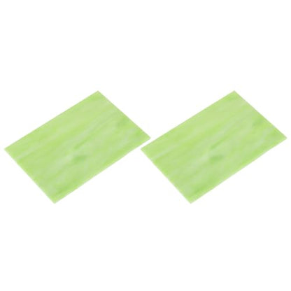 2 Pcs Stained Glass Sheet Mosaic Tile 7.9 Inch x 5.9 Inch Light Green Stained Glass Sheets for Crafts DIY Art Project